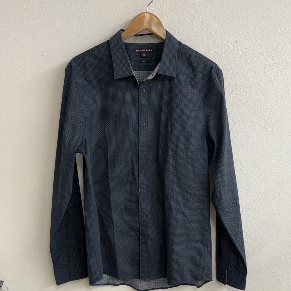Michael Kors Dark Gray Patterned Shirt